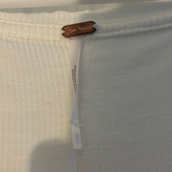 Free People Cream Ribbed Top - Picture 6 of 7